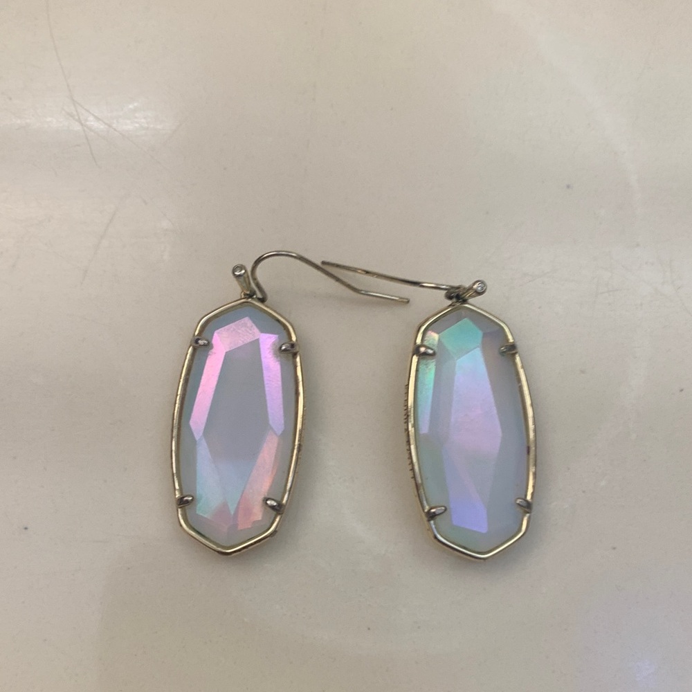Kendra Scott Gold Earrings with Iridescent Accents